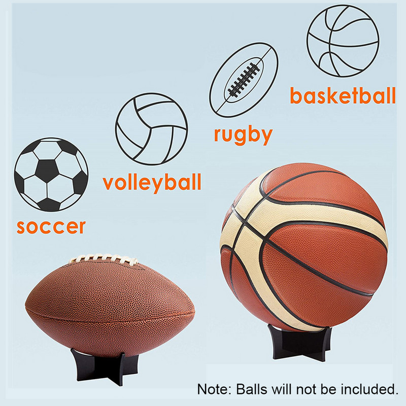 Kuumade tugedega kronsteiniga võrkpallialus jalgpalli võrkpalli korvpalli palli vitriinist akrüülist hoidiku kinnitus läbipaistev korvpall