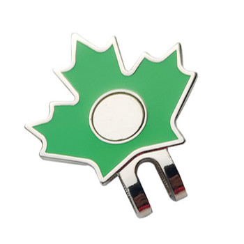Маркер за топка за голф 3 цвята кленови листа с магнитни щипки за капачки подарък за играч на голф kirsite сплав червено зелено бяло аксесоари за голф