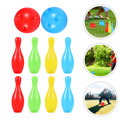 Bowling Kids Set Gameballfor Games Lawnsports Indoor Toddler Fun Balls Play Mini Sets Child Playset Outdoor Kid Parent Party