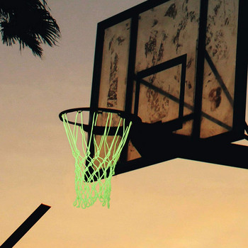 Светеща в тъмното мрежа за баскетболен кош Стандартен размер Светеща баскетболна мрежа против удари Мрежа Аксесоари за спорт на открито