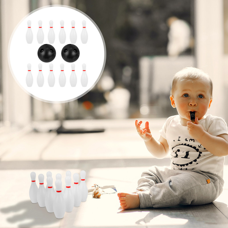 Boulingo rinkinys Kidstoy kamuoliukai Žaidimas Vaikų žaislai Kambarių žaidimai Pinplastikinis lauko komplektas mažyliams Vejos sportas 10 lavinamoji dovana 2 šeima
