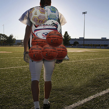 Водоустойчива футболна чанта за съхранение, топка, волейболна чанта, много голяма външна баскетболна мрежа, мрежа с шнурове, спортни