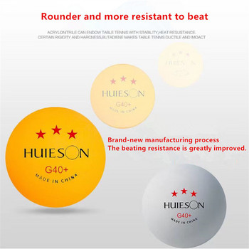 Нови Huieson 3-звездни топки за пинг-понг ABS+ Материал Професионални топки за тенис на маса TTF Стандартен тенис на маса за състезания