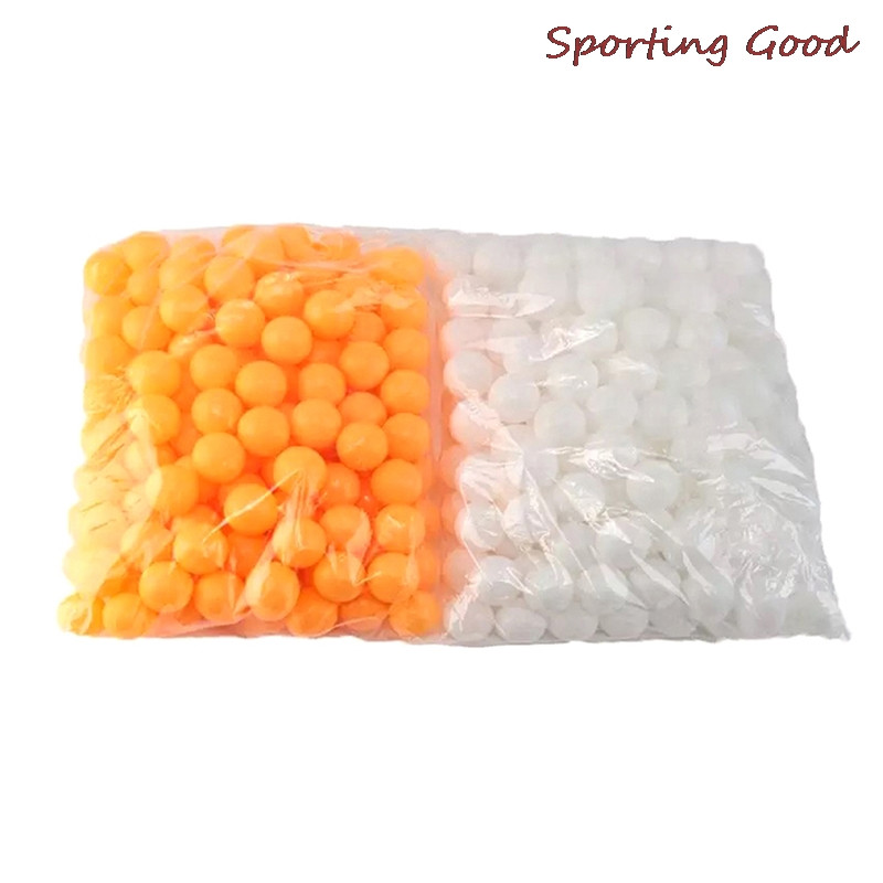 150 vnt., 45 mm balti oranžiniai stalo teniso kamuoliukai, plaunami geriamojo stalo teniso kamuoliukai