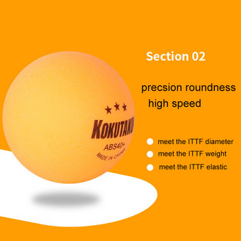 20 τεμ./Συσκευασία 3 αστέρων Μπάλα επιτραπέζιας αντισφαίρισης υψηλής ποιότητας 40+ ABS Νέο υλικό ανθεκτικό κίτρινο λευκό για προπόνηση αγώνων πινγκ πονγκ