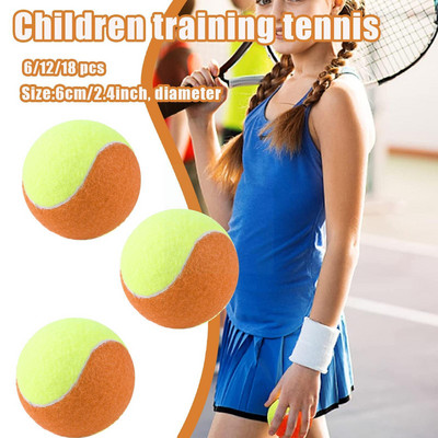 6cm Kids Soft Training Ball Tennis Beach Ελαστικό υλικό Μπάλες τένις υπαίθριες αθλητικές μπάλες Κίτρινο παιχνίδι Πορτοκαλί Χρώμα H6D4