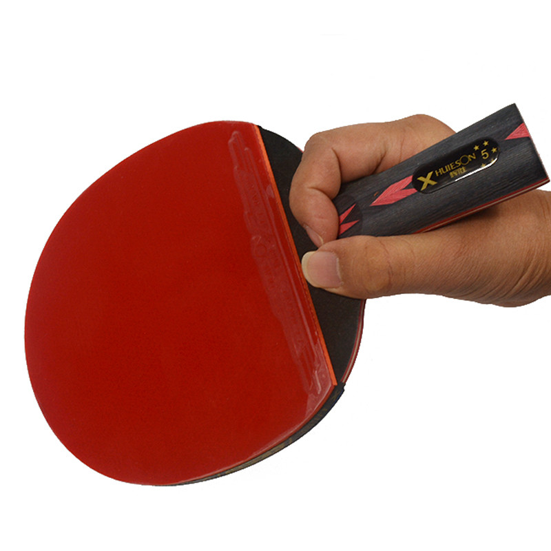 Ρακέτα επιτραπέζιας αντισφαίρισης 1 τεμαχίου Huieson 5 αστέρων Μαύρη & Κόκκινη Ρακέτα Πινγκ πονγκ από ανθρακονήματα διπλή ρακέτα πινγκ πονγκ από καουτσούκ για εφήβους