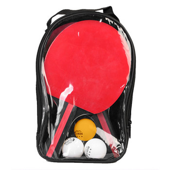 Комплект гребла за пинг-понг и тенис на маса Пакет от 2 ракети за пинг-понг с 3 топки и чанта за начинаещи Момчета Момичета