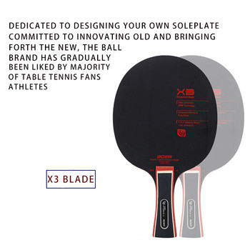 BOER X3 X5 X6 Острие на ракета за тенис на маса Къса дълга дръжка Одобрено от ITTF гребло за пинг-понг за тренировки, състезания, спортове на открито