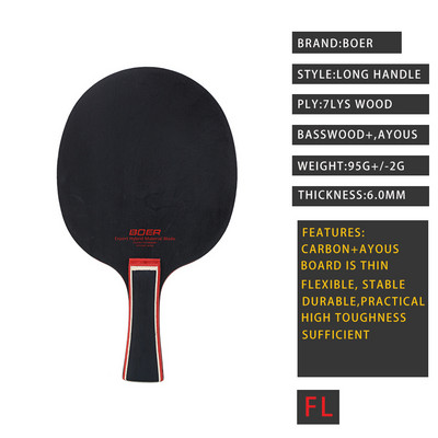 BOER X3 X5 X6 asztalitenisz ütőpenge rövid hosszú nyél, ITTF által jóváhagyott pingpong lapát edzési versenyhez szabadtéri sportokhoz