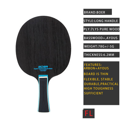 BOER X3 X5 X6 asztalitenisz ütőpenge rövid hosszú nyél, ITTF által jóváhagyott pingpong lapát edzési versenyhez szabadtéri sportokhoz