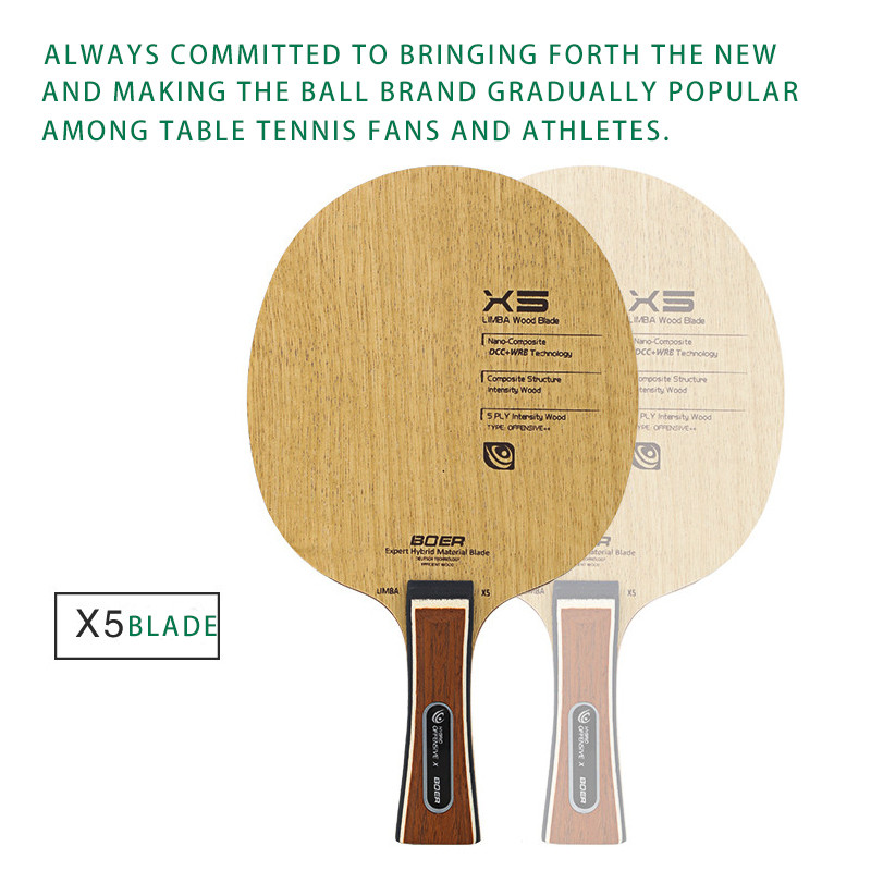 BOER X3 X5 X6 asztalitenisz ütőpenge rövid hosszú nyél, ITTF által jóváhagyott pingpong lapát edzési versenyhez szabadtéri sportokhoz