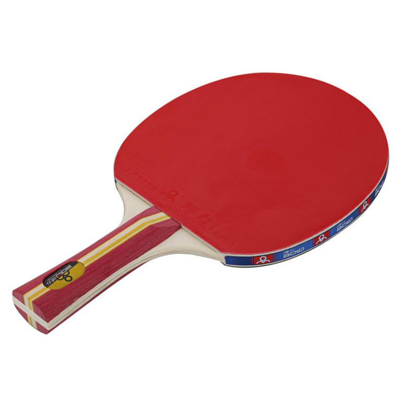 Μακριά λαβή Ρακέτα πινγκ πονγκ, κοντή λαβή, διπλής όψης, λαστιχένια λεπίδα άνθρακα, ρόπαλο πινγκ πονγκ Ανώτερος έλεγχος και ελαφρύ