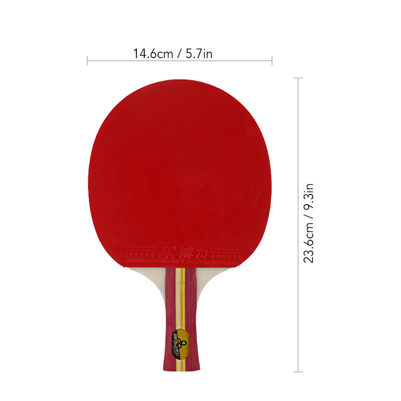 Μακριά λαβή Ρακέτα πινγκ πονγκ, κοντή λαβή, διπλής όψης, λαστιχένια λεπίδα άνθρακα, ρόπαλο πινγκ πονγκ Ανώτερος έλεγχος και ελαφρύ