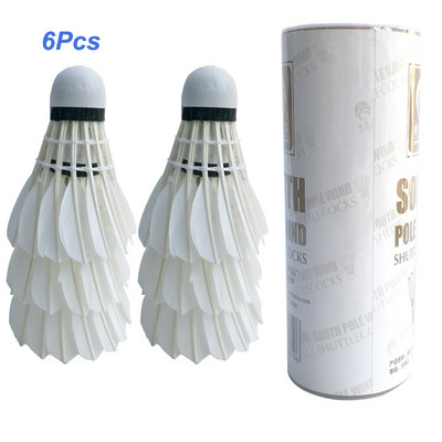 Badminton Shuttlecock White Goose lentos plunksnos skraidymas Stabilumas Patvarus Shuttlecock Kamuolys 3 vnt. / 6 vnt.