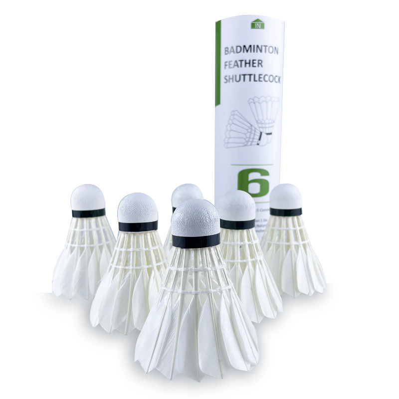 Badminton Shuttlecock White Goose lentos plunksnos skraidymas Stabilumas Patvarus Shuttlecock Kamuolys 3 vnt. / 6 vnt.