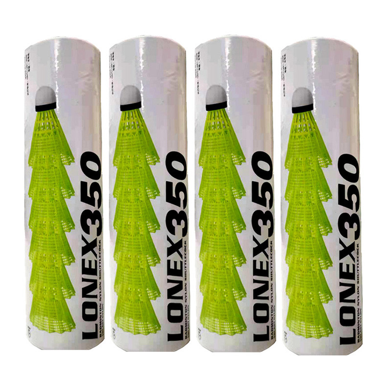 6 vnt/komplektas Nailono Shuttlecock stalo pluošto rutulinė galvutė, pilnai apvali vilnos stiliaus plastikinis badmintonas, skirtas treniruotėms lauke, patvarus