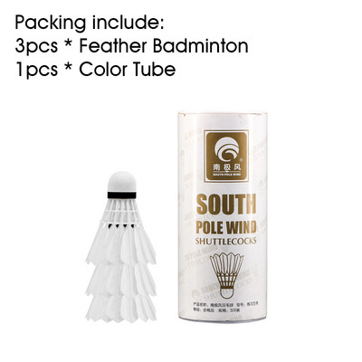 Badminton Shuttlecock White Goose lentos plunksna Skraidymas Stabilumas Patvarus Shuttlecock Rutulinis plunksnų plunksnas kambarinis 3 vnt / 6 vnt