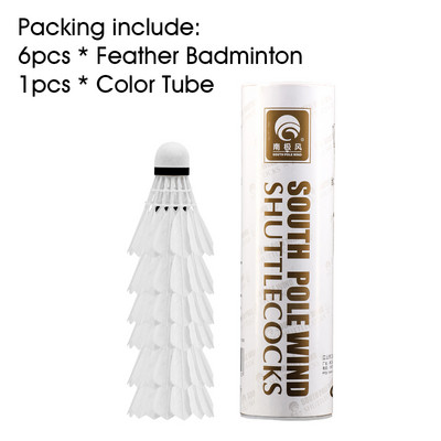 Badminton Shuttlecock White Goose lentos plunksna Skraidymas Stabilumas Patvarus Shuttlecock Rutulinis plunksnų plunksnas kambarinis 3 vnt / 6 vnt
