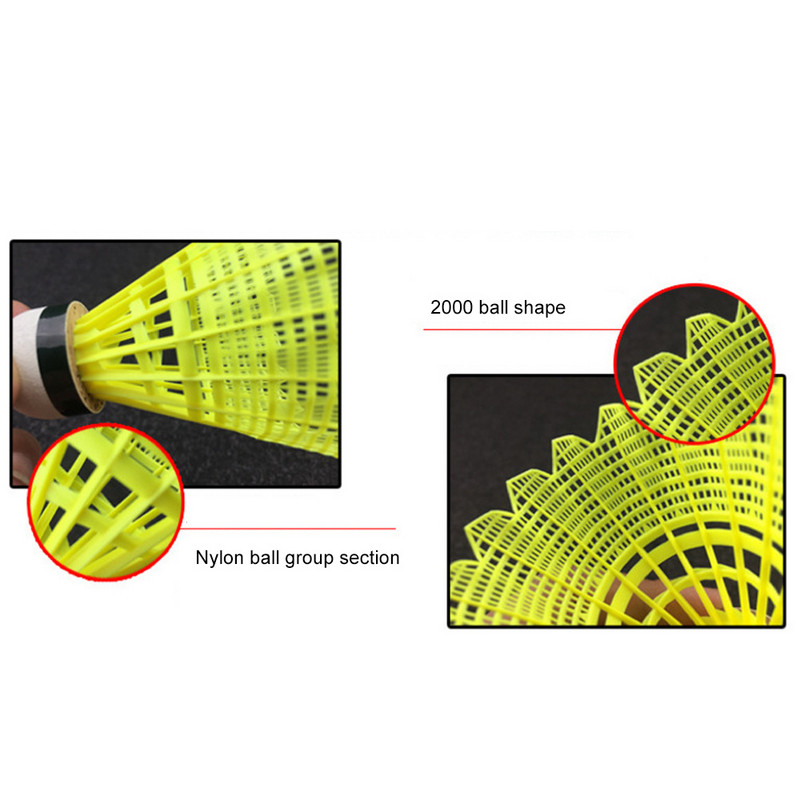 12 tk nailonist süstikliinid tugeva korgist plastist peaga sulgpalli treeningpalli kiirsulgpallide PR-müük