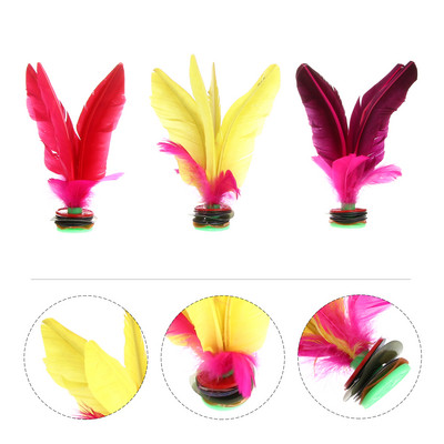 3 db kínai rugdosó tollaslabda Jianzi tollaslabda játék Kivehető játék