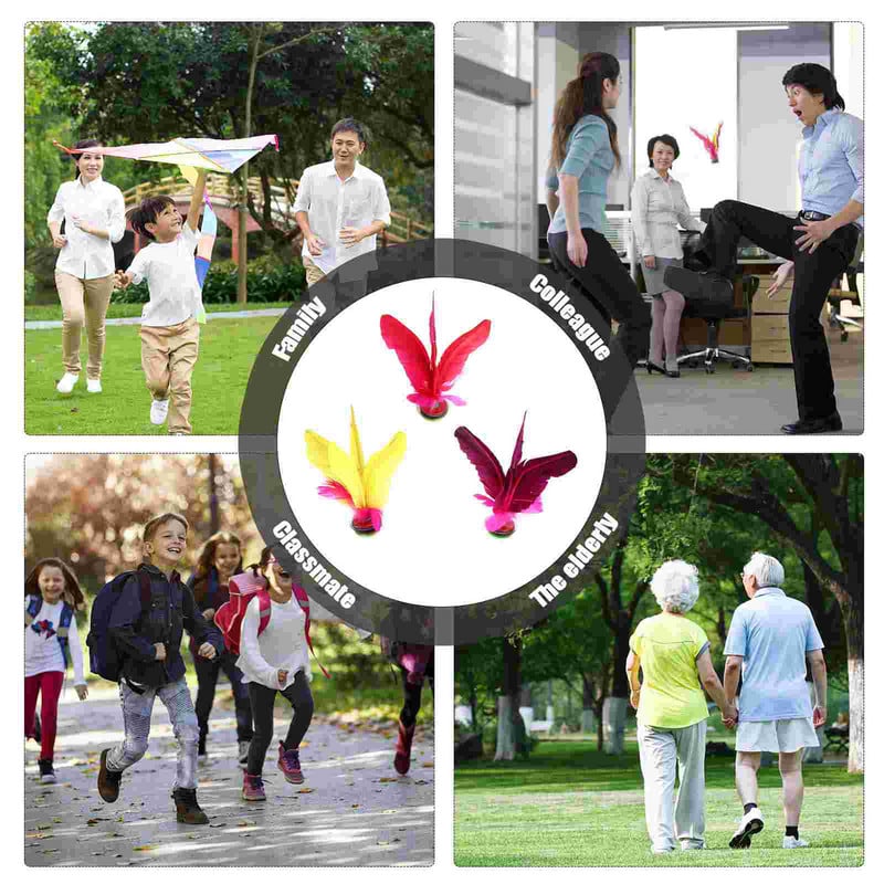 3 db kínai rugdosó tollaslabda Jianzi tollaslabda játék Kivehető játék