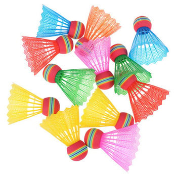 12 τμχ Shuttlecock Toy Balls Birdies Plastic Shuttlecocks Indoor The Badminton Cork Sports