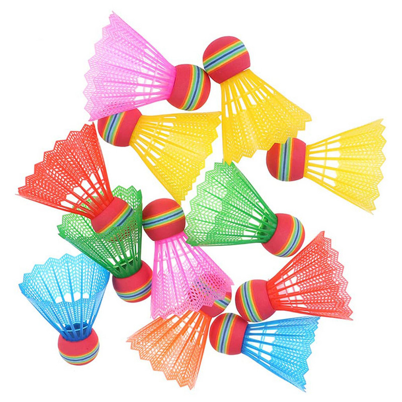 12 db Shuttlecock Könnyű Tollaslabda Műanyag Játékgolyók Nylon Shuttlecocks Bird