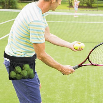 Държач за топка за тенис Регулируема чанта за кръста за топка за тенис Устойчива на изпотяване мрежеста торбичка за топка от плат Oxford Тренировъчна чанта