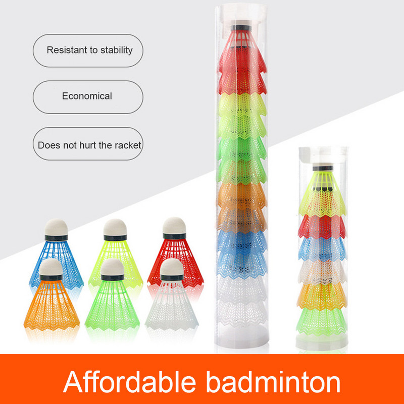 Beltéri, kültéri kezdőknek, hordozható műanyag tornaterem sportedzés dobozos versennyel tollaslabda, tartós színes tollaslabda