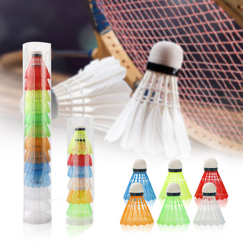 Beltéri, kültéri kezdőknek, hordozható műanyag tornaterem sportedzés dobozos versennyel tollaslabda, tartós színes tollaslabda