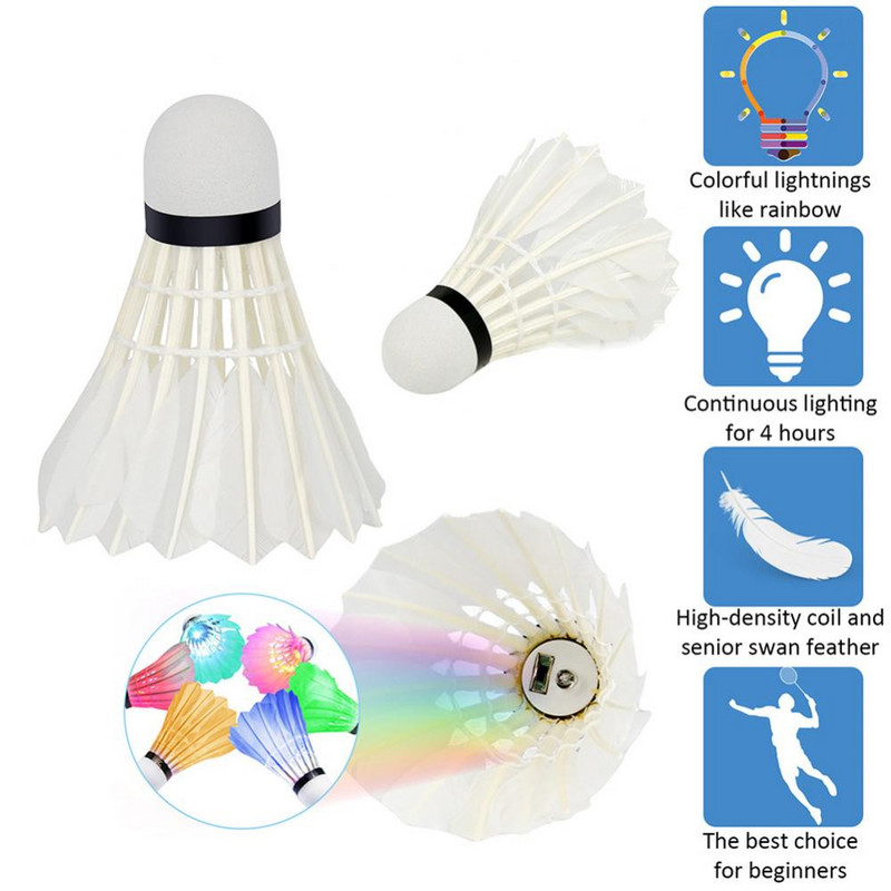 3 db Glow Tollaslabda Kreatív Színes LED Fény Tollaslabdák Kültéri Sport Kacsatoll Tollaslabdák