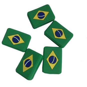 5 бр. НОВ Амортисьор на демпфера на тенис ракетата с флаг на Бразилия за намаляване на вибрациите на тенис ракетата raqueta