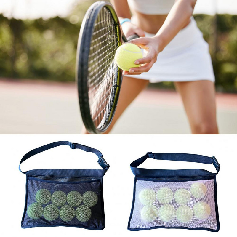 Teniszlabda táska Oxford hálós kialakítású, állítható övvel pingpong labdatáska nagy kapacitású, vízálló, szakadásálló golflabda táska