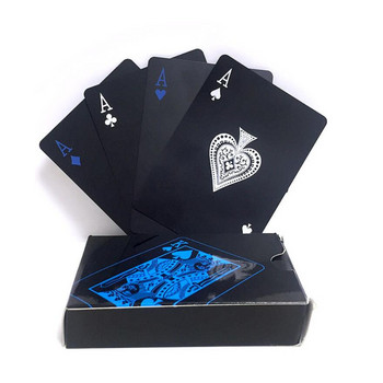 24-каратово злато карти за игра Пластмасови тесте за игра на покер Фолио Пакет покери Магически карти Водоустойчива колекция подаръци от карти Хазартна настолна игра