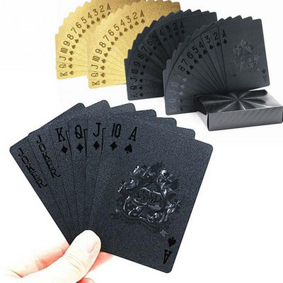 24K kullaga mängukaardid, plastist pokkerimäng. Pakett, fooliumiga pokkeripakk maagilised kaardid, veekindlad kaardid, kingituste kollektsioon hasartmängude lauamäng