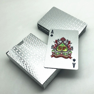 1 pachet Cărți de poker din plastic negru Glod Silver Cărți de joc Acasă Joc de masă Cadou de familie pentru acasă L682