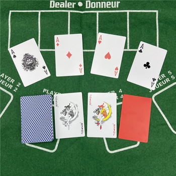 100% PVC карти за игра Пластмаса Игра на покер карти Водоустойчива 4 цвята Тексас Холдем Блекджек Игра Златна карта Борда Развлечения