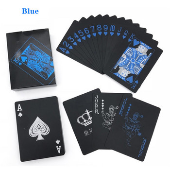 Черни пластмасови карти за игра, синьо, червено, жълто, комплект карти за игра Magic Dmagic, водоустойчив магически покер, колекция от подаръци