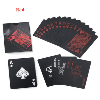 Μαύρα πλαστικά τραπουλόχαρτα Μπλε Κόκκινο Κίτρινο Σετ παιγνιόχαρτων Magic Dmagic Waterproof Magic Poker Gift Collection