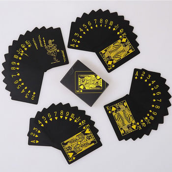 Μαύρα πλαστικά τραπουλόχαρτα Μπλε Κόκκινο Κίτρινο Σετ παιγνιόχαρτων Magic Dmagic Waterproof Magic Poker Gift Collection
