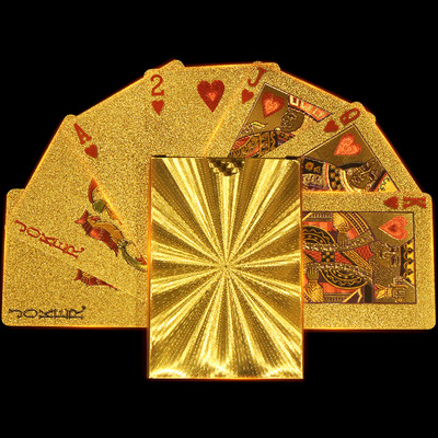 Skull Black Gold Poker 24K Arany Játékkártya Vízálló Smooth Entertainment Társasjáték Arany Fóliás Póker ivóparti Játék Ajándék