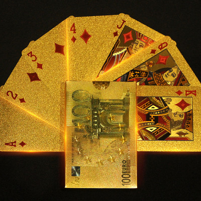 Skull Black Gold Poker 24K Arany Játékkártya Vízálló Smooth Entertainment Társasjáték Arany Fóliás Póker ivóparti Játék Ajándék