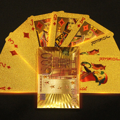 Skull Black Gold Poker 24K Arany Játékkártya Vízálló Smooth Entertainment Társasjáték Arany Fóliás Póker ivóparti Játék Ajándék