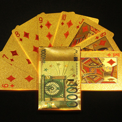 Skull Black Gold Poker 24K Arany Játékkártya Vízálló Smooth Entertainment Társasjáték Arany Fóliás Póker ivóparti Játék Ajándék