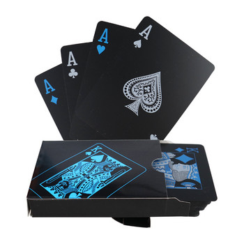 24-каратово злато карти за игра на покер тесте за игра със златно фолио покер комплект пластмасови магически карти водоустойчиви карти магическа вода колекция подаръци