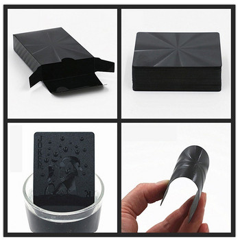 Нов черен покер без цветни карти за игра Водоустойчив PET/PVC пластмасов покер сувенир за туризъм