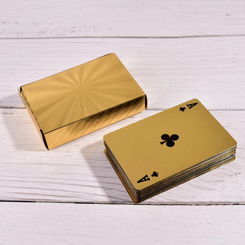55 τεμάχια/Σετ χρυσό φύλλο αδιάβροχο πλαστικό Πακέτο παιχνίδι πόκερ Κάρτες παιχνιδιού Συλλογή δώρων μαγικών καρτών Family Meet Επιτραπέζια παιχνίδια