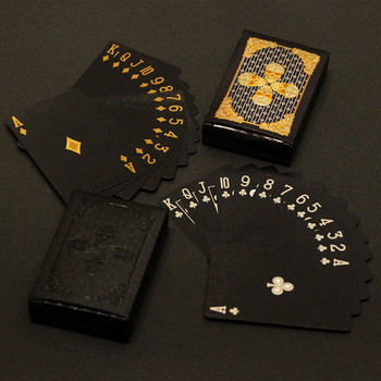 Череп 24-каратово злато Игрална карта Покер Златно фолио Бакара Тексас Покер карти Развлечение Устойчива на износване Настолна игра Магически трикове