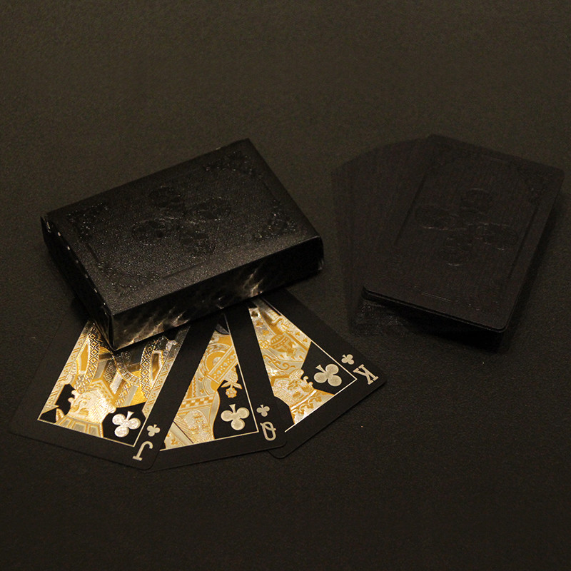 Kolju 24k Kuld Mängukaardipokker Kuldfoolium Baccarat Texas pokkerikaardid Meelelahutus Kulumiskindel lauamäng Maagilised trikid